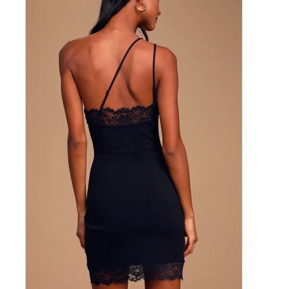 Free People lace dress sexy one shoulder black - Picture 5 of 8